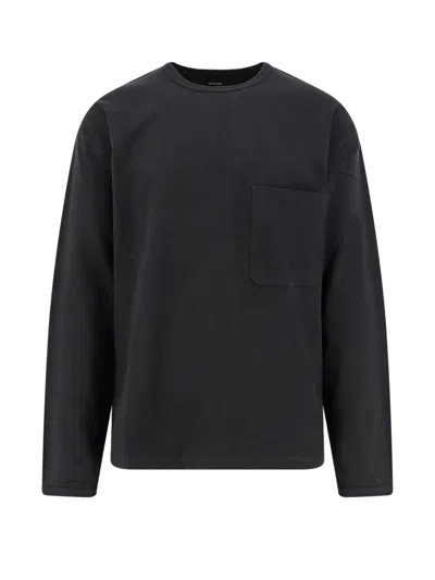 Lemaire Relaxed Fit Long-sleeved Top With Crew Neckline In Black