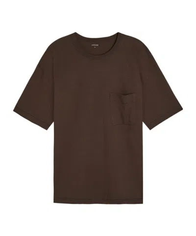 Lemaire Boxy Cotton And Linen-blend T-shirt In Brown