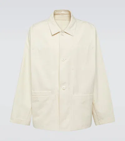 Lemaire Boxy Cotton Field Jacket In White