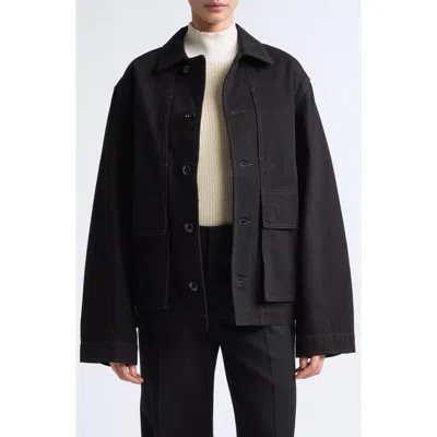 Lemaire Boxy Denim Jacket In Black