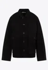 Lemaire Boxy Button-up Shirt Jacket In Black