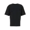 Lemaire Boxy-fit Black T-shirt With Chest Pocket In Bk999 Black