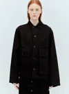 Lemaire Boxy Fit Cotton Jacket In Black