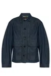 Lemaire Boxy Denim Jacket In Blue