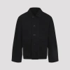 Lemaire Collared Boxy Jacket Front Pockets Stitching In Black