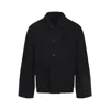 Lemaire Collared Boxy Jacket Front Pockets Stitching In Black
