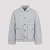 Lemaire Oversized Overshirt In Snowy Blue Grey