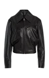 Lemaire Boxy Leather Jacket In Black