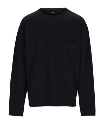 Lemaire Relaxed Fit Long-sleeved Top With Crew Neckline In Black