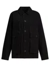 Lemaire Overshirt Jacket Collared Neck In Black