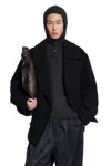 Lemaire Boxy Peacoat In Black