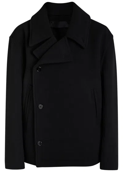 Lemaire Boxy Peacoat In Blue