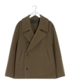 Lemaire Double-breasted Jacket In Brown