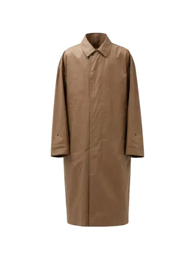 Lemaire Boxy Rain Coat In Brown