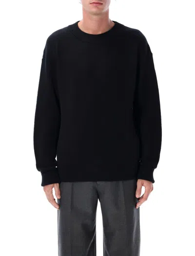 LEMAIRE LEMAIRE BOXY ROUND NECK SWEATER IN RIBBED VIRGIN WOOL