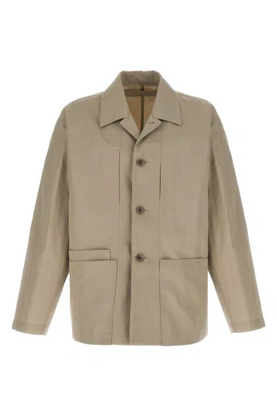 Lemaire 'tailored Workwear Jacket Back Vent' In Beige
