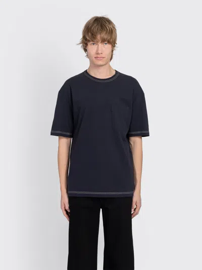 Lemaire Boxy Short Sleeve T-shirt Heavy Jersey In Blue