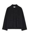 Lemaire Collared Boxy Jacket Front Pockets Stitching In Black