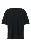 Lemaire Round Neck T-shirt With Short Sleeves And Chest Pocket In Black