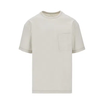 Lemaire Boxy T-shirt With Chest Pocket In Gray