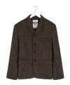 Lemaire Herringbone-pattern Blazer In Brown