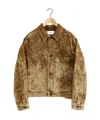 Lemaire Boxy Trucker Jacket In Brown