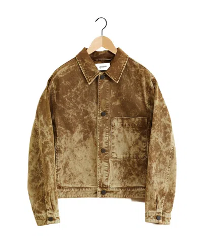 Lemaire Boxy Trucker Jacket In Brown