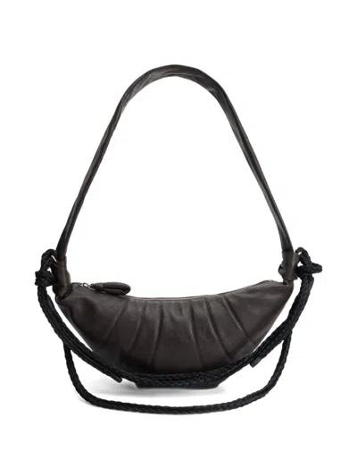 Lemaire Braid Croissant Medium Leather Shoulder Bag In Brown
