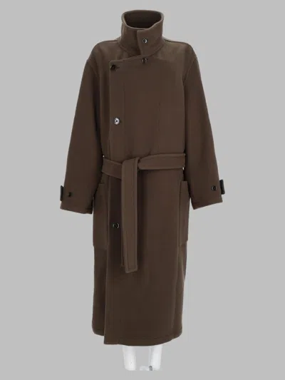 Lemaire Belted Wrap-design Coat In Black