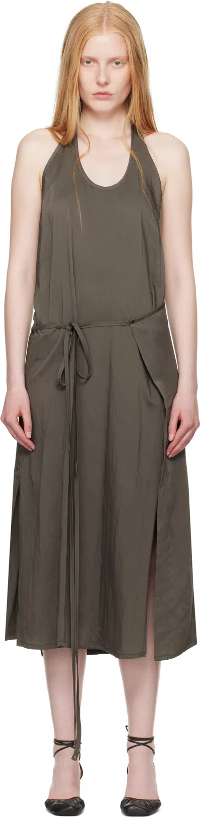 Lemaire Brown Apron Midi Dress