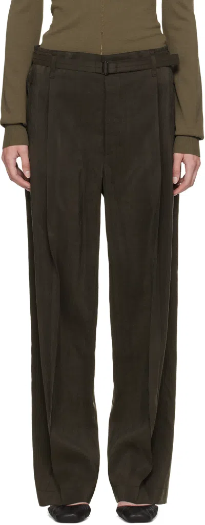 Lemaire Brown Belted Relaxed Trousers