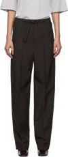 Lemaire Curved-leg Tailored Trousers In Br599 Dark Espresso