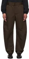 Lemaire Pantalone Dalla Gamba Ampia In Misto Viscosa Marrone Donna In Br495 Espresso