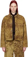 Lemaire Brown Boxy Denim Jacket In Br398 Dnm Snow Brnz