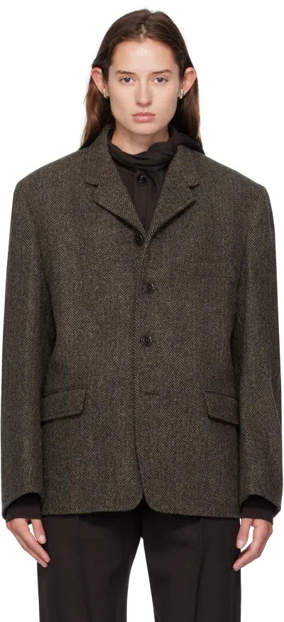 Lemaire Brown Boxy Tailored Blazer