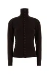 Lemaire Buttoned Fitted Cardigan In Brown