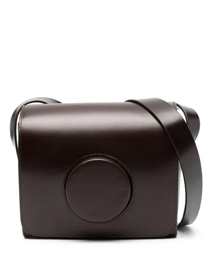 Lemaire Camera Boxy Crossbody Bag In Brown