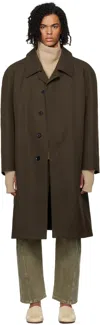 Lemaire Brown Car Coat In Br495 Espresso