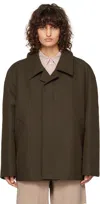 Lemaire Brown Car Jacket In Br495 Espresso