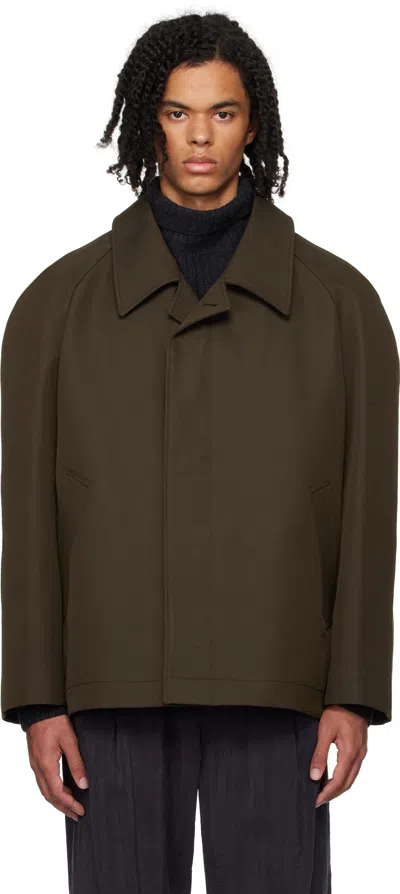 Lemaire Brown Car Jacket In Br495 Espresso