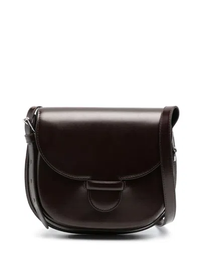 LEMAIRE BROWN CARTRIDGE LEATHER CROSS BODY BAG