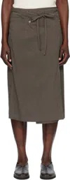 Lemaire Brown Convertible Midi Skirt In Gray