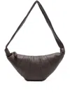 Lemaire Brown Croissant Medium Leather Shoulder Bag In Brown