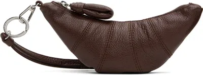 Lemaire Brown Crossbody Croissant Coin Pouch In Br503 Roasted Pecan