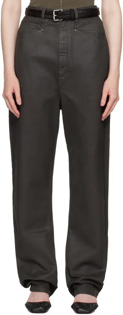 Lemaire Brown Dropped Crotch Jeans In Br490 Dark Chocolate