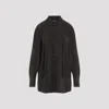 Lemaire Long-sleeved Shirt With Tie In Brown