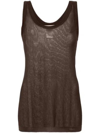 Lemaire Brown Fine-ribbed Seamless Tank Top In Multicolor