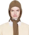 Lemaire Brown Fine Wool Head Scarf Hood In Brown