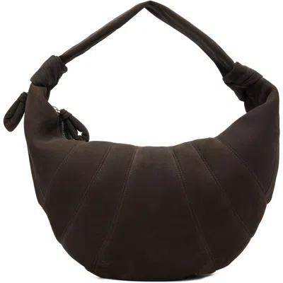 Lemaire Brown Fortune Croissant Bag In Br007 Ebony Brown