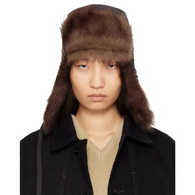 Lemaire Brown Fuzzy Chapka Hat